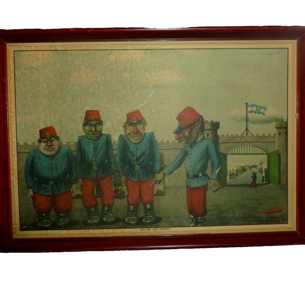 Florencio Molina Campos Junten Los Pieses 1931 Argentine Gaucho Framed Art Print